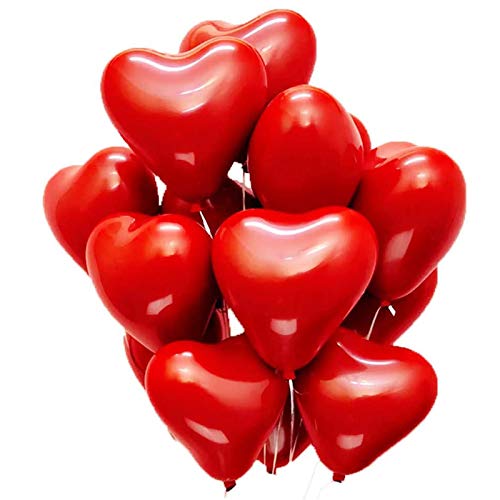 Soochat Heart Latex Balloons, Valentine's Day Balloons, Red Heart Shaped Balloons for Valentine Day Wedding Party Decoration 30 Pcs