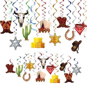 tmcce wild west cowboy western hanging swirls foil western party decoration western cowboy theme party photography backdrop supplies 44ct