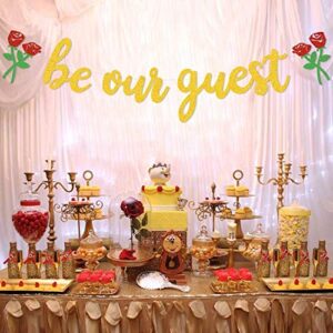 be our guest banner beauty and the beast party supplies reception banner bachelorete party engagement party decorations