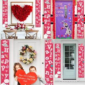 90shine 2PCS Valentines Day Decorations Lighted Banners - Valentine Door Porch Signs Heart Love Hangings Wall Decor Party Supplies(Not Batteries Included)