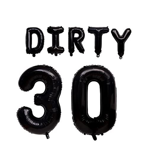 Dirty 30th Birthday Decorations for Him and Her - Dirty 30 Balloons Banner Letter Decoration Set, 30th Birthday Decorations for Men and Women, dirty 30" Aluminum Foil Letters. (Dirty 30th)