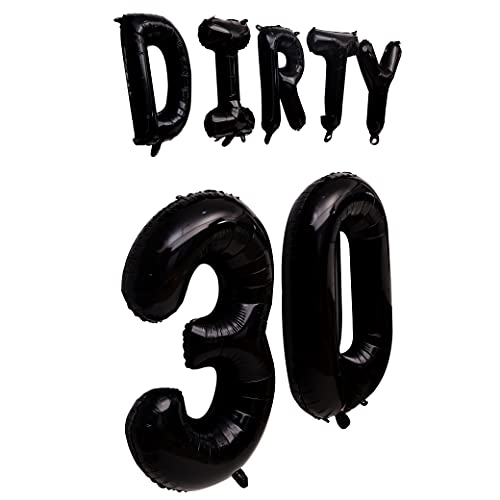 Dirty 30th Birthday Decorations for Him and Her - Dirty 30 Balloons Banner Letter Decoration Set, 30th Birthday Decorations for Men and Women, dirty 30" Aluminum Foil Letters. (Dirty 30th)