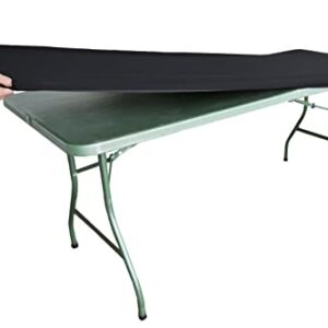 Iceberg iGear Stretch Fabric Table Top Cap Cover, fits 6' Tables, Polyester/Spandex, Black, 30" W x 72" L