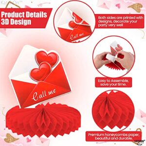 Big, Valentines Day Table Decorations - Pack of 9 | Red, Pink Valentine Honeycomb Decorations | Valentines Day Decor | Valentines Day Centerpiece Decorations | Valentines Day Decorations for the Home