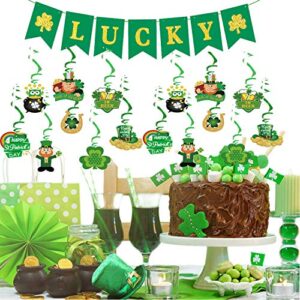 DmHirmg St Patricks Day Decorations,St Patricks Day Garland,Irish Burlap St Patricks Day Banner Flags(Green)