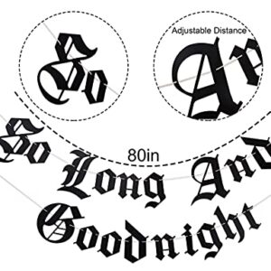 Gothic Letter So Long And Goodnight Banner - Funeral 30th Birthday Banner - Emo 30th Birthday Party Decoration (GOODNIGHT)