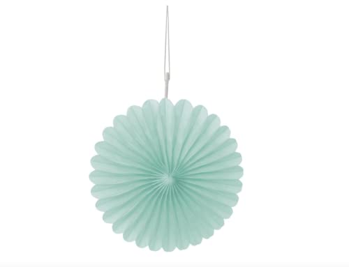 Unique Tissue Paper Hanging Fan Decorations, 6", Mint