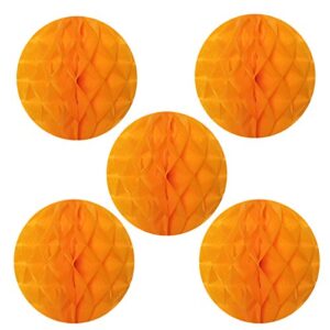 wrapables 6″ set of 5 tissue honeycomb ball party decorations for weddings, birthday parties, baby showers, and nursery décor, orange