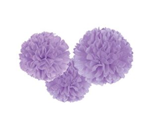 amscan round fluffy tissue hanging decoration, one size, lilac