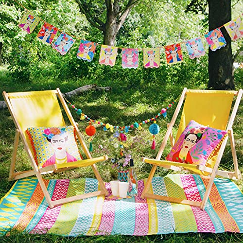 Talking Tables Boho Party Decorations | Boho Pom Poms Garland | Great For Room Décor, Birthday Party, Baby Shower, Wedding And Bridal Shower