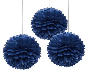 topaaa 12pcs tissue paper flower poms wedding birthday party room decoration of 10 inches (royal blue)