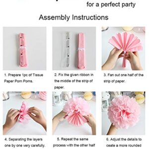 TopAAA 12pcs Tissue Paper Flower Poms Wedding Birthday Party Room Decoration of 10 inches (Royal Blue)