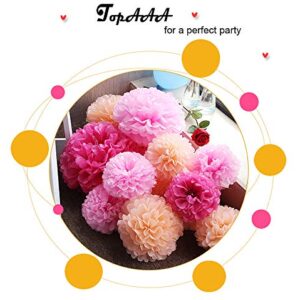 TopAAA 12pcs Tissue Paper Flower Poms Wedding Birthday Party Room Decoration of 10 inches (Royal Blue)