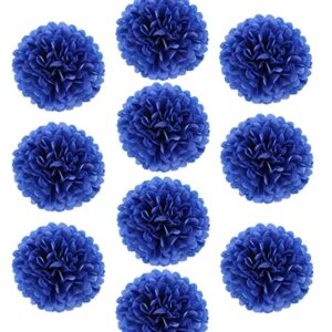 10pcs 12inch paper pom poms tissue paper flower art craft diy hanging flower for party wedding baby shower nursey wall decoration (12inch, royal blue)