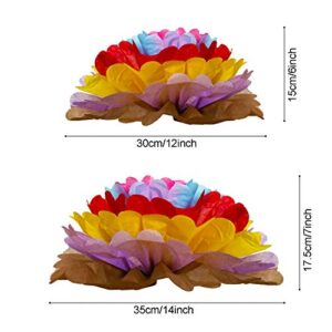 ZERODECO Cinco De Mayo Decorations, 18 Pcs Multicolor Fiesta Tissue Pom Paper Flowers 12 inch 14 inch for Mexican Carnival Rainbow Theme Party Supplies