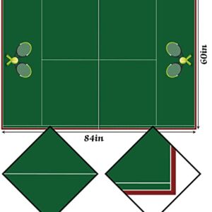 Hafangry Tennis Court Tablecloth Tennis Themed Birthday Party Decoration Indoor Outdoor Table Cover Home Dining Room Kitchen Table Decor-60×84inch