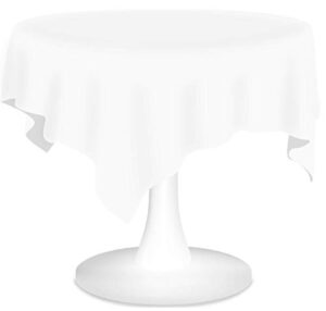 white plastic tablecloths 3 pack disposable table covers 84 inch circle shower party tablecovers peva vinyl table cloths for round tables up to 6 ft and picnic bbq birthday wedding catering banquet