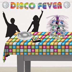 Beistle Disco Tablecover 2 Piece, Multicolored