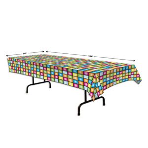 Beistle Disco Tablecover 2 Piece, Multicolored