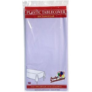 plastic party tablecloths – disposable, rectangular tablecovers – 4 pack – lavender – by party dimensions