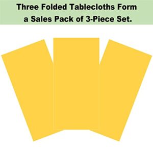 Plastic Yellow Tablecloths 3 Pack Disposable Table Covers 54 in. x 108 in. Table Cloths Bridal Shower Party Tablecovers for Parties Engagements Weddings Festivals, Fits 6 to 8 Foot Rectangle Tables