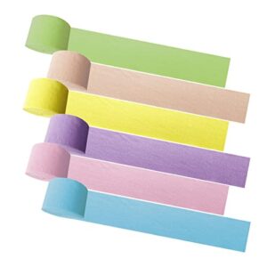 innofun birthday party crepe paper streamers decoration,colored streamer backdrop,6 rolls 492ft(1.8 inch x 82 ft/roll) (pastel01)