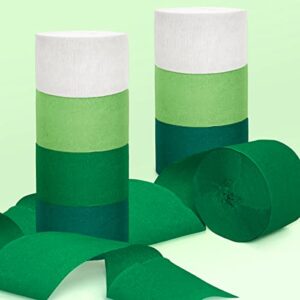 Green Crepe Paper Streamers 8 Rolls 656 ft Crepe Paper Decorations for Birthday Party, Baby Shower or Reunion (Green Gradient)