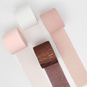 rose gold pink and white crepe paper streamers party streamers decorations,1.7 inches wide,8 rolls
