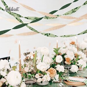 AOBKIAT 8 Rolls Crepe Paper Streamers,Olive Leaf Boho Green Party Streamer for Decoration Backdrop,DIY Supplies,Bedroom,Classroom,Wall,Window,Ceilling,Baby Shower,Wedding Shower Decor(82 Ft/Roll)