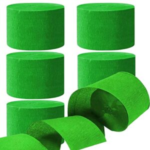 green crepe paper streamers party streamer 1.8 inch widening 6 rolls,irish lucky day green themeparty streamer 82 feet per roll for various birthday wedding festival celebration party decorations