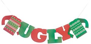 beistle ugly sweater streamer party supplies, 11.25″x6′, red/green