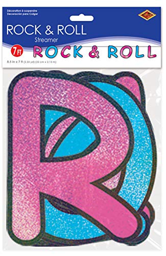 Glittered Rock & Roll Streamer Party Accessory (1 count) (1/Pkg)