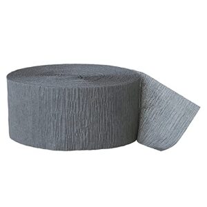 unique industries crepe paper streamer, 81ft, grey