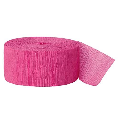 Unique Industries Crepe Paper Streamer, 81ft, Hot Pink