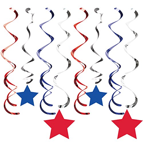 Creative Converting Patriotic Dizzy Danglers, Multicolor