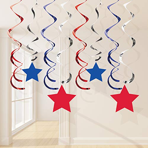 Creative Converting Patriotic Dizzy Danglers, Multicolor