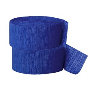 ocd bargain crepe paper streamer, 81 feet (2 piece) – party supplies for parties, baby shower, bridal shower, multi colors (navy)