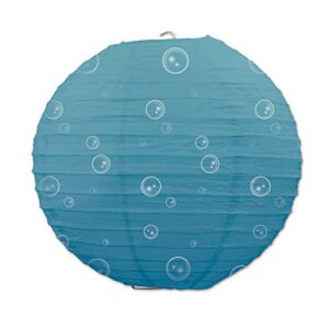 beistle under the sea paper lanterns (3 pack), 9.5″, light blue/white