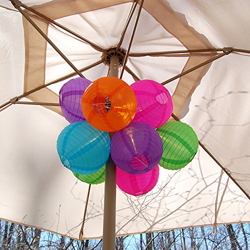 Lumabase Battery Operated String Lights with 10 Nylon Lanterns - Multicolor