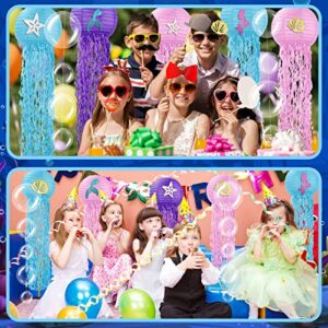 6 Pcs Jelly Fish Paper Lanterns 24 Pcs 10'' 18'' 20'' 24'' Bubble Clear Bobo Balloons Mermaid Party Decorations Under The Sea Ocean Birthday Party Decoration Pink Purple Blue Baby Shower Decorations