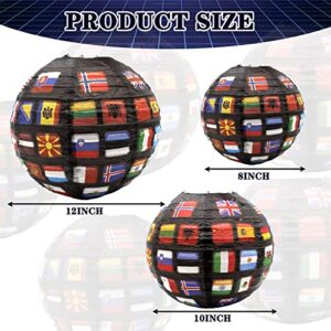 12pcs Flags of All Nations Paper Hanging Lanterns| International Flag Hanging Ornaments | 2022 World Cup Decor | Exchange Student Party Decor | School Sports Event | International Party Decorations