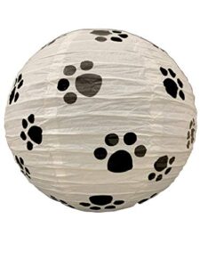 adorable puppy paw print paper lanterns set of three for party decorations, events, dog and animal themed parties, home and office decorations