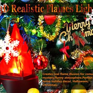 liziciti 3D Artificial Fake Fire Flames Light, 110V LED Effect Light Electric Campfire Lamp, Realistic Simulated Flame for Halloween Christmas Party Decor, Upgraded Version, Black