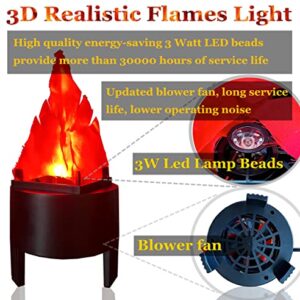 liziciti 3D Artificial Fake Fire Flames Light, 110V LED Effect Light Electric Campfire Lamp, Realistic Simulated Flame for Halloween Christmas Party Decor, Upgraded Version, Black