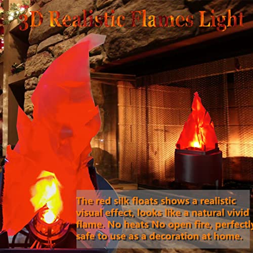 liziciti 3D Artificial Fake Fire Flames Light, 110V LED Effect Light Electric Campfire Lamp, Realistic Simulated Flame for Halloween Christmas Party Decor, Upgraded Version, Black