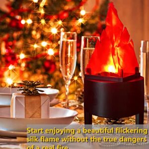 liziciti 3D Artificial Fake Fire Flames Light, 110V LED Effect Light Electric Campfire Lamp, Realistic Simulated Flame for Halloween Christmas Party Decor, Upgraded Version, Black