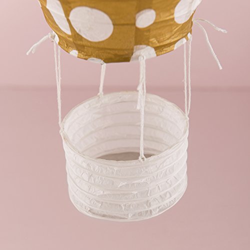 WEDDINGSTAR Hot Air Balloon Paper Lantern Set in Gold and White