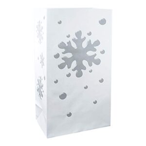 lumabase paper luminaria bags, snowflake – set of 24