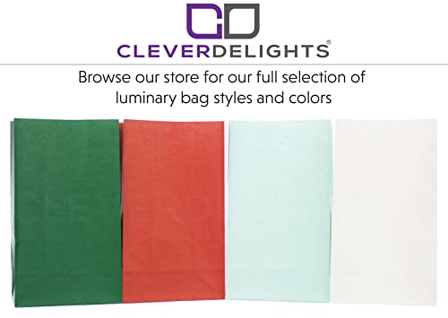 CleverDelights White Luminary Bags - 20 Count - Sunburst Design - Wedding Party Christmas Holiday Luminaria