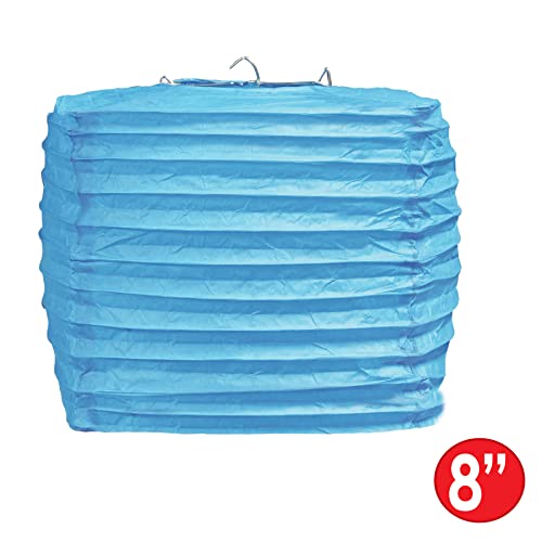 Beistle 2 Piece 8" Square Paper Lanterns, Turquoise